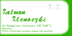 kalman klenoczki business card